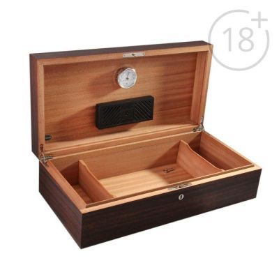 Хьюмидор с ключом на 200 сигар с гигрометром и увлажнителем