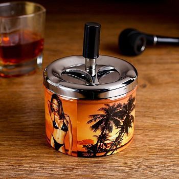 Пепельница бездымная "Девушка и пальмы"