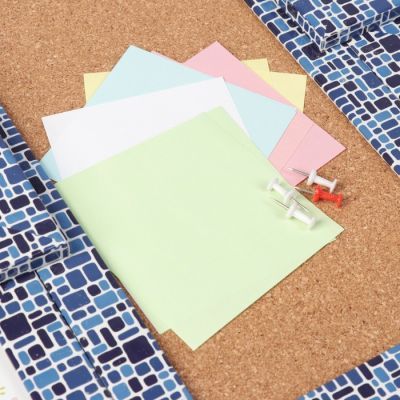 Фоторамка пластик на 4 фото 10х10, 10х15 см доска для записок"Сине-чёрные кирпичи" 34х52см