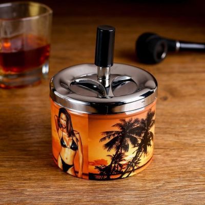 Пепельница бездымная "Девушка и пальмы"