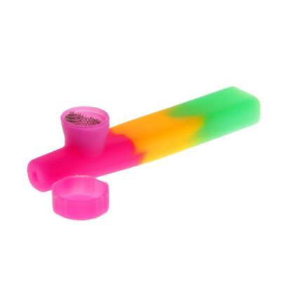 Трубка оригинальная из силикона с крышкой, 2×8.5×1.5 см, микс