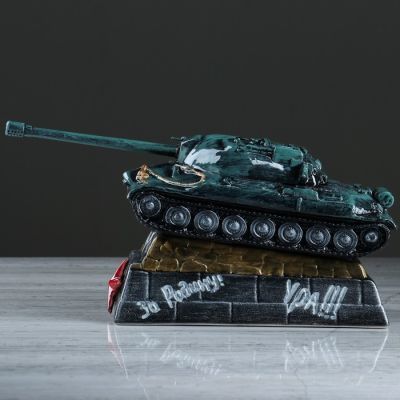 Копилка "Танк ИС-7", глазурь, разноцветная, 16 см, микс