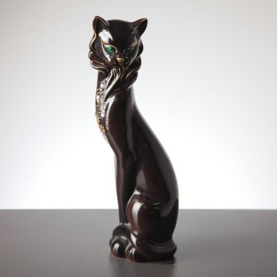 Копилка "Кошка Иден", покрытие глазурь, коричневая, 43 см, микс