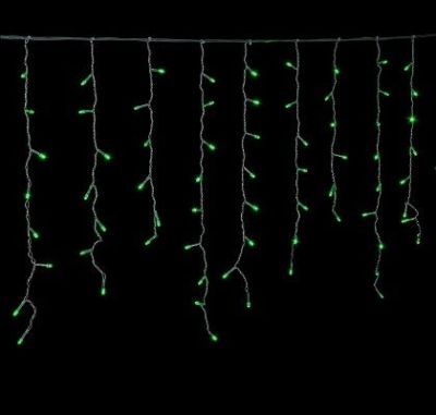 Гирлянда уличная "Бахрома" (Ш:3 м, В:0,6 м, нить силикон, зеленый)