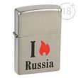 Зажигалка ZIPPO 205 Flame Russia с покрытием Satin Chrome
