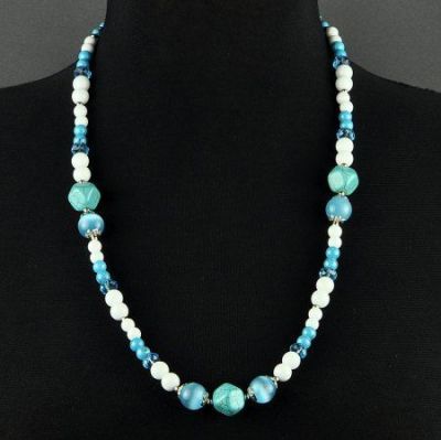 Бусы Кахолонг,  прес.Бирюза "Вербушка" арт.ВАН-417