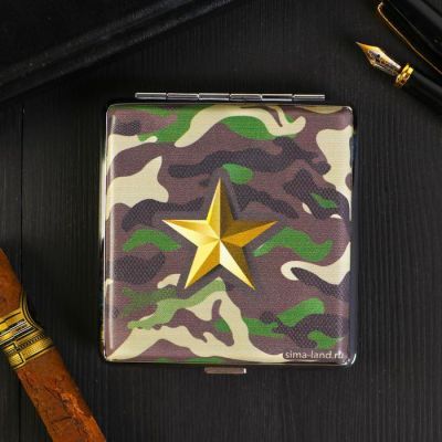 Портсигар "Курительные войска",  9.6 х 9,6 см