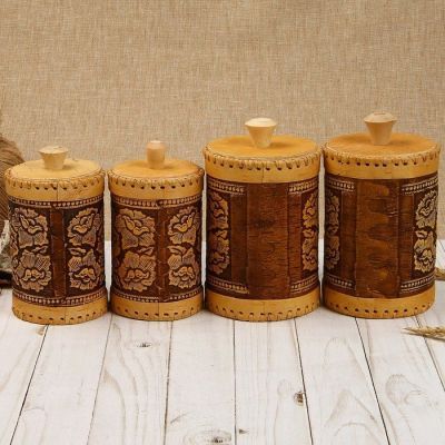 Набор туесов под сыпучие из 4-х предметов береста