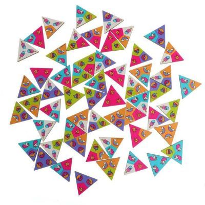 Развивающие игры из дерева. Тройное домино «Для девочек»