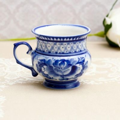 Чашка "Голубка", гжель, фарфор, 2с, МИКС