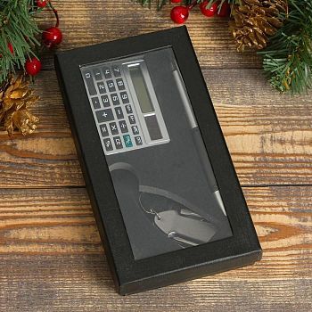 Набор подарочный 3в1 (ручка, калькулятор, нож 4в1)