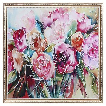 Картина велюр "Букет свежести" 70х70 (73х73)см