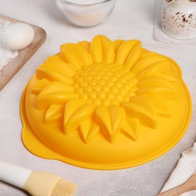 Форма для выпечки Доляна «Подсолнух», 29×6 см, с ручками, цвет МИКС