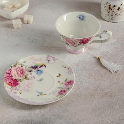 Чайная пара «Душистая роза», 200 мл