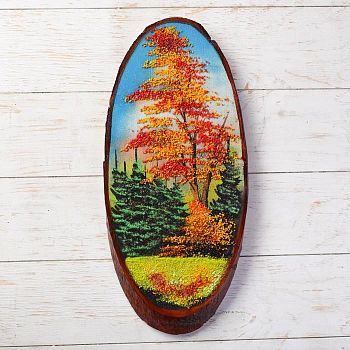 Панно на спиле "Осень", 45 см, каменная крошка, вертикальное, микс