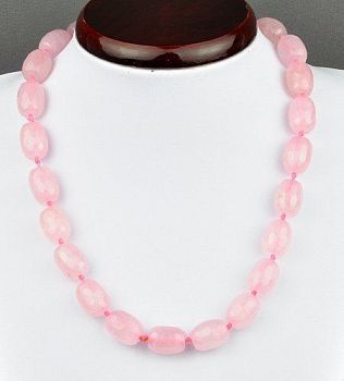 Бусы Кварц Розовый  "Эклектика" арт.НКР-18(12-16)-48-2