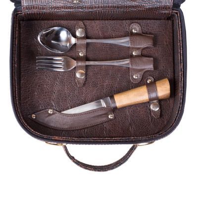 Набор дорожный в сумке-кейсе из искусственной кожи (4 персоны)