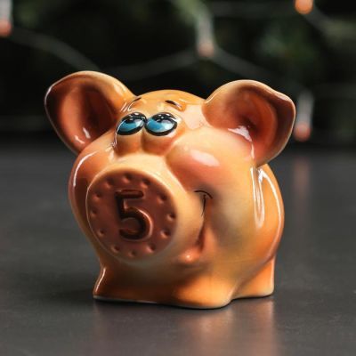 Копилка "Свинка Персик", глазурь, разноцветная, 11,5 см, микс