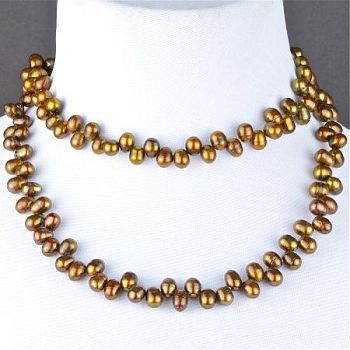 Бусы Жемчуг "Облепиха" арт.П3397