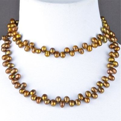 Бусы Жемчуг "Облепиха" арт.П3397