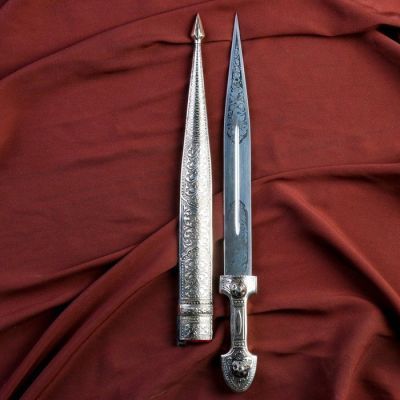 Кинжал сувенирный"Ирбис" малый (мельхиор)