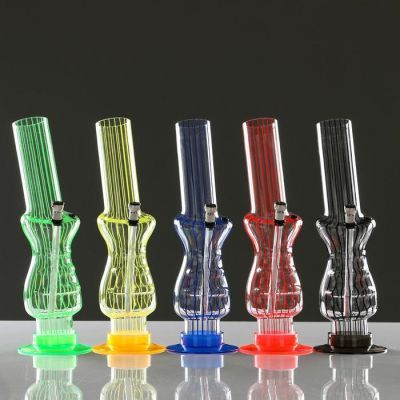 Бонг большой "Изгибы" с наклонной трубкой, микс, 33 см