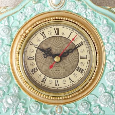 Часы настольные "Каминные", цвет  бирюзовый, 21х19х6.5 см