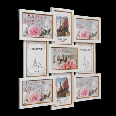 Фоторамка 47х47 см на 9 фото 10х15 см, белый
