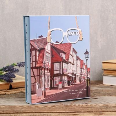 Фотоальбом на 200 фото 13х18 см "Улица и очки" в коробке МИКС 29,5х23,5х5,5 см