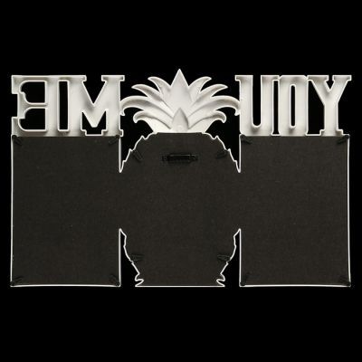 Фоторамка пластик на 3 фото 10х15 см "Ананас" белая 25х40 см