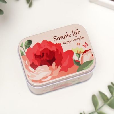 Шкатулка металл прямоугольник "Нарисованные цветы" 6,5х9х5,5 см