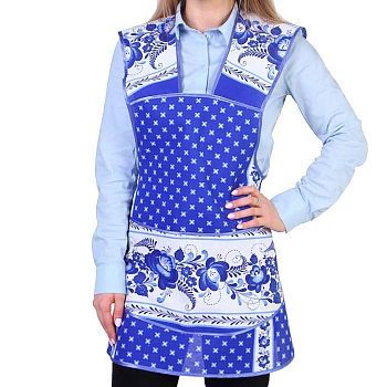 Фартук «Гжель», сувенирный, окружной, с карманом