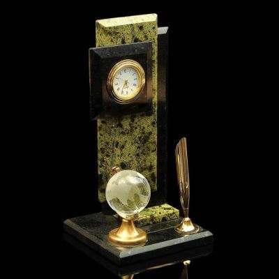 Визитница «Стелла»: подставка для ручки, глобус, часы