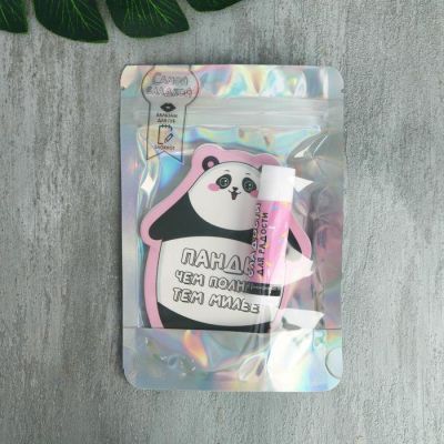 Набор "Панда", бальзам для губ, блокнотик