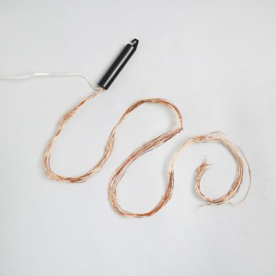 Гирлянда «Конский хвост» 10 нитей по 1 м, IP20, медная нить, 100 LED, свечение тёплое белое, 12 В