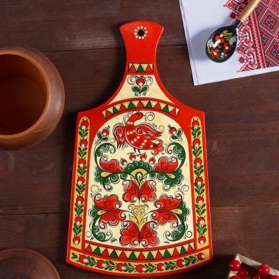 Доска разделочная «Фигурная», 18×0,8×31 см, борецкая роспись