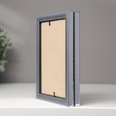 Фоторамка пластик двойная 10х15 см, 900 серебро