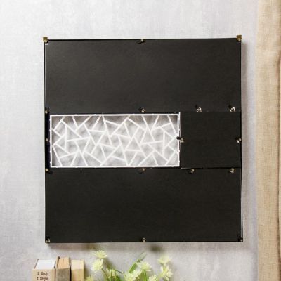 Фоторамка пластик на 9 фото 13х13, 10х15 см "Орнамент" чёрная 47х45 см