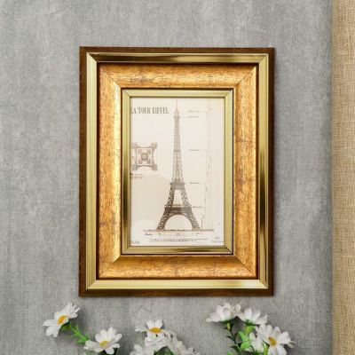 Фоторамка пластик 10х15 см "Медина" золото и полоски 22,5х17,7х1,8 см