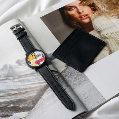 Набор: часы наручные и картхолдер «Всему свое время»