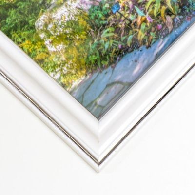 Фоторамка 30х40 см "Белая с серебром"