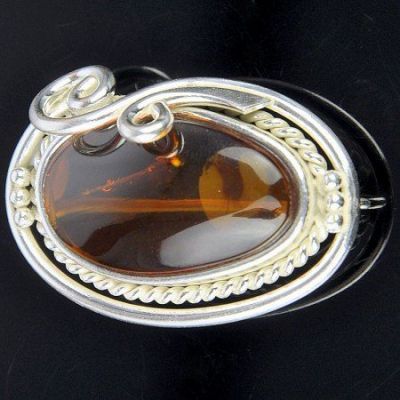 Брошь-кулон Янтарь "Солнечная фантазия" арт.ЯК-276