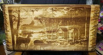 Картина из дерева большая "Пейзаж"  (68 х 35 см)