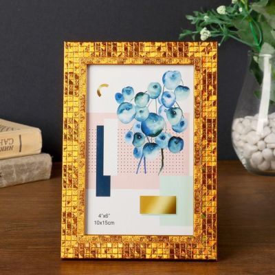 Фоторамка пластик 10х15 см "Золотая мозаика" 17,8х12,5х1 см