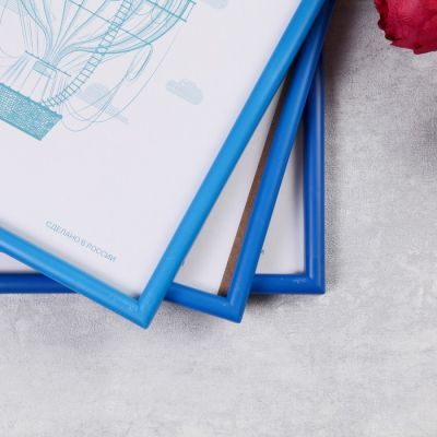Фоторамка пластик L-4 21х30 см, синий, с небьющимся стеклом