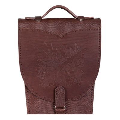 Шампура подарочные 6 шт. в колчане из натуральной кожи, коричневого цвета