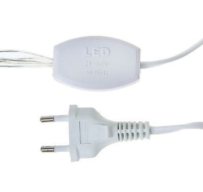 Гирлянда уличная "Бахрома" (Ш:4 м, В:0,6 м, нить силикон, моргает, бело-синий)