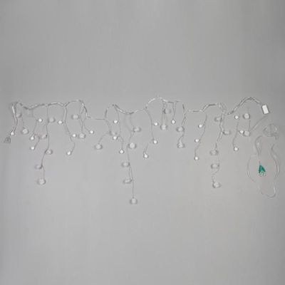 Гирлянда «Бахрома» 1.8 × 0.5 м с насадками «Ёжики», IP20, прозрачная нить, 48 LED, свечение мульти (RG/RB), мигание, 220 В