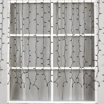 Гирлянда «Занавес» 2 × 1.5 м, IP65, УМС, тёмная нить, 360 LED, свечение тёплое белое, 220 В