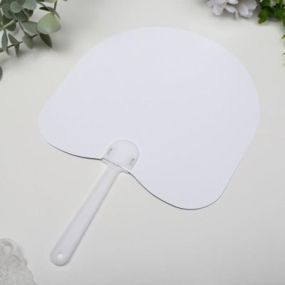 Веер-опахало "Малахит и золотая орхидея" 21х13 см